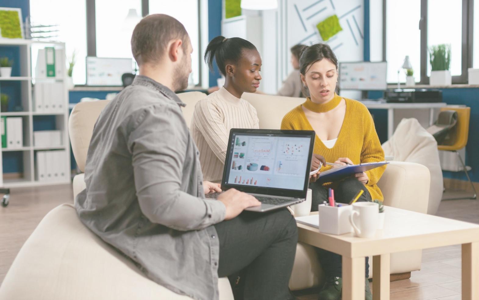 Financial analysis tools and data visualization on computer screens showing real market trends and educational resources